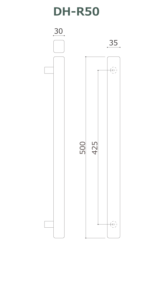 木製ドアハンドル DH-R50