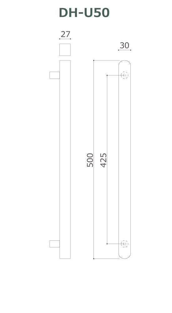 木製ドアハンドル DH-U50